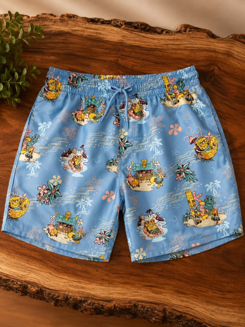 Nickelodeon Sponge Bob Square Pants Y2K Small 6-7 Tikki Swim Trunks